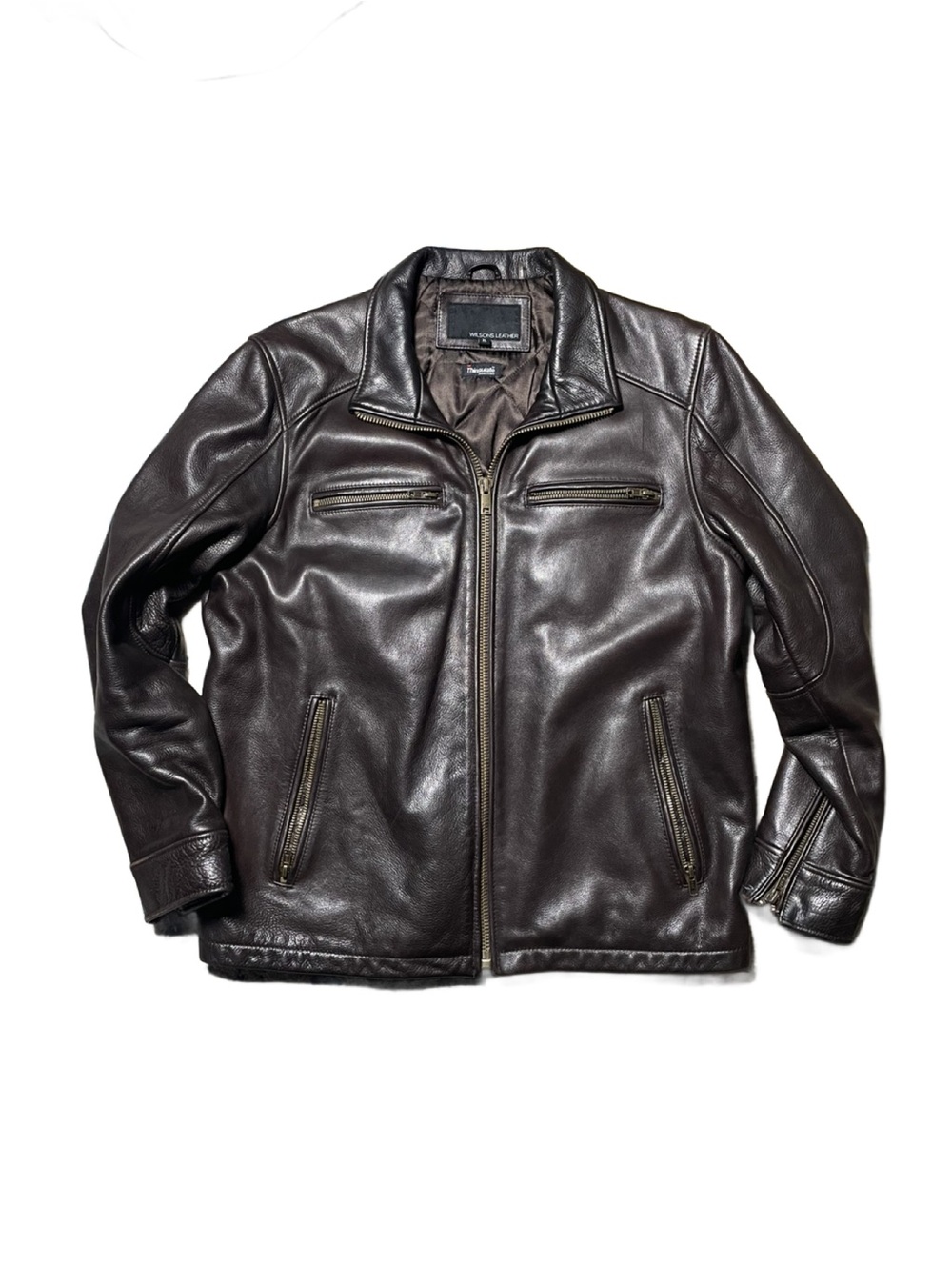 Wilsons Leather Men's Dark Brown Zip Front Jacket -Size XL